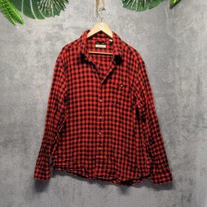 G.H. Bass Co Men Flannel Shirt Winter Button-Down Pocket Casual Check XL